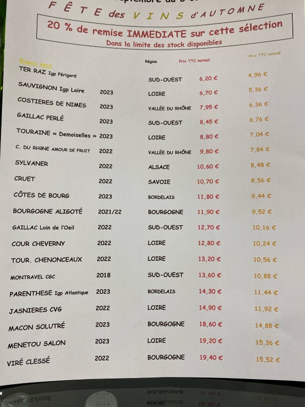 FÊTE DES VINS d’Automne